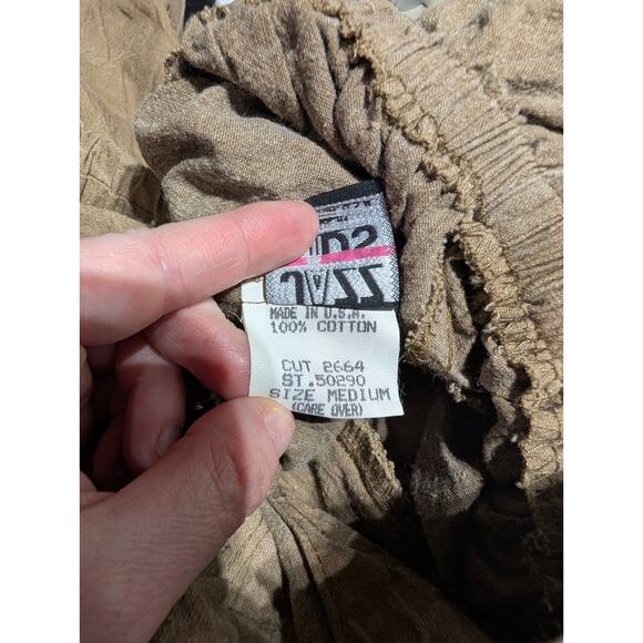 Jazz Kids Girls Vintage Overalls Skirt Sz M Brown Crinkle academia military - Picture 7 of 8